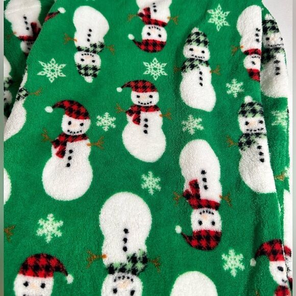 NWT Just Love Plus Size Fleece Lounge Pajama Pants Green Snowman Christmas - 2XL - Picture 3 of 7
